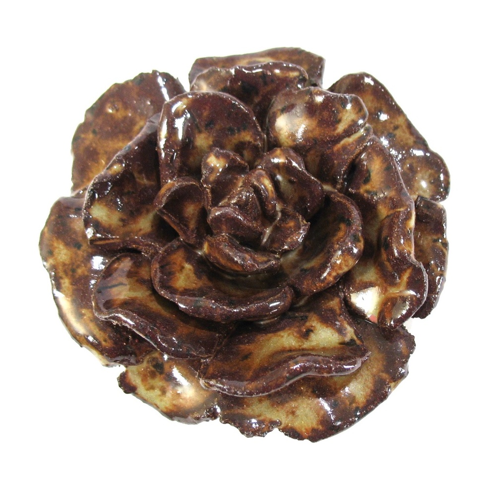 Rose Paperweight, Handmade Clay Flower, Signed
